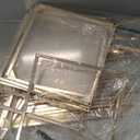 Hoteam 12 Pack 6 x 8 Inches Floating Frame for Photo 4 x 6 Inches, Glass Floating Picture Frame Collection Vintage Metal Minimal Ornate Easel for Wedding Pictures Photos Desk Tabletop Display (Gold)