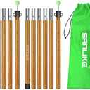 SAN LIKE Tarp Pole Camping Tent Poles Aluminum Telescopic Poles for Canopy Awning Shelter Backpacking Hiking 4/6 Section Easy Assembly Lightweight Adjustable from 50/29 in to 113.39/82.68 in (2 Set)