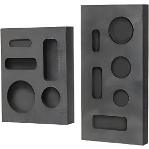 2 Piece MINI Graphite Molds for Casting Gold Silver Aluminum Copper Brass, HOMOMSAE Small High-Purity DIY Metal Ornaments Melting Refining