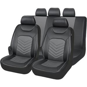 Sandfren Car Seat Cover Full Set, Comfortable Breathable 5D Mesh Fabric Vehicle Seat Cover, Airbag Compatible Automotive Interior Chair Protecter, Universal for SUV Sedan Truck,21.26 x 20.47 x 25.20 inches