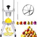 Commercial Lemon Cutter with V-Shaped 420 Stainless Steel Blades 6-Section Vegetable Machine Commercial Vegetable Chopper Dicer Lemon Cutter for Fruit Lemon Orange with One Brush Cleaner Included