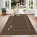 BEQHAUSE Dog Door Mat for Mud Paws Dirt Trapper Doormat Non-Slip Entryway Rugs Absorbent Welcome Mat Washable Indoor Floor Mat Low-Profile for Front Door, 36" x 60", Brown