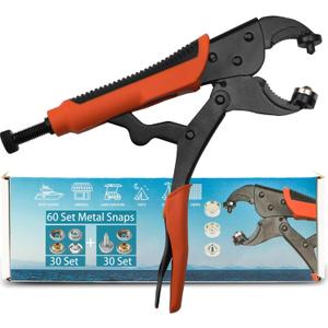 Coowolf Heavy Duty Snap Button Kit, Metal Snap Fasteners Kit Tool with 60 Set Installation or Repair Stainless Snaps for Fabric, Boat Cover, Canvas, Tarp, Clothes