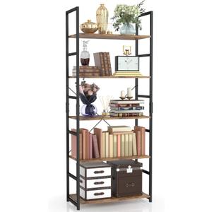 NUMENN 5 Tier Bookshelf, Tall Bookcase Shelf Storage Organizer, Modern Book Shelf for Bedroom, Living Room and Home Office, Vintage