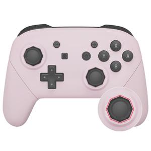 eXtremeRate Cherry Blossoms Pink Octagonal Gated Sticks Faceplate Backplate Handles Cover, DIY Replacement Hand Grip Housing Shell for Nintendo Switch Pro Controller - Controller NOT Included