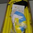 Adjustable Volleyball Rebounder Net 7x4 ft with PU Volleyball and Stakes - Bounce Back Training Equipment for Practicing Volleying, Bumping, Spiking, Easy Set Up & Steady for Multi Sports (Yellow)