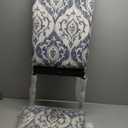 COLAMY Upholstered Parsons Dining Chairs Set of 2 , Fabric Dining Room Kitchen Side Chair with Nailhead Trim and Wood Legs - Blue/White Flower