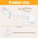 Pearl Bride Sash - 2PCS White Bachelorette Sash With Pin for Bachelorette Party Decorations - Bachelorette Party Sash for Bridal Shower Decorations Bridal Shower Gift Bride to Be Decorations