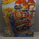 Hot Wheels City Ultimate Garage Track Set with 2 Die-Cast Toy Cars & Car-Eating Dragon, Stores 50+ Vehicles, 4 Levels