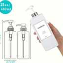 Modern Silver Shampoo and Conditioner Dispenser (21 oz, Pack of 3) Refillable Pump Bottle Set Empty Shower Plastic Bottles with Pump for Bathroom Body Wash Soap and Shower