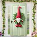 2 x BlissYard Christmas Gnome Door Cover Banner 35x71 Inch Oversized Holiday Welcome Sign with Pine Leaves and Red Hat Winter Front Porch Decorations for Farmhouse Indoor Outdoor Wall Hanging Decor