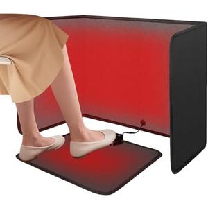 SoliSnug Under Desk Heater Foldable, Quiet Space Heater for Office with Timer, 8 Temp Levels, Auto Shut Off, Energy Efficient, Portable Foot Warmer grey color