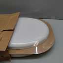 Mayfair Padded Toilet Seat with Chrome Hinges, Soft Vinyl over Wood Core Seat, Made in USA, Round, White