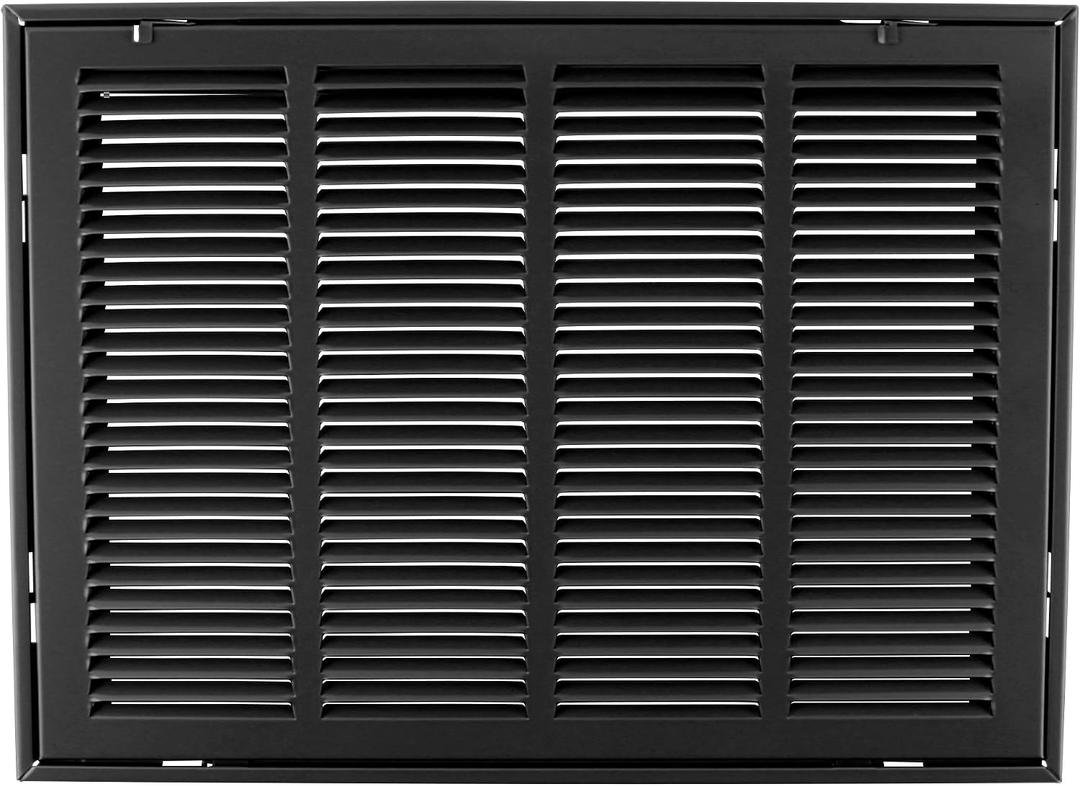 HVAC Premium 20" X 12" Steel Return Air Filter Grille for 1" Filter - Removable Face/Door - HVAC Duct Cover - Flat Stamped Face - Black [Outer Dimensions: 22 5/8" X 14 5/8"]