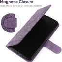 Case for Galaxy A03S Case, Samsung A03S SM-A037U Wallet Case with Tempered Glass Screen Protector, Lace Flower PU Leather Flip Credit Card Holder Phone Cover for Samsung Galaxy A03S Purple