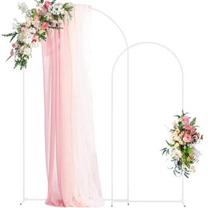Wokceer Wedding Arch Stand 7.2FT, 6FT White Metal Arch Backdrop Stand Set of 2 for Birthday Party Wedding Ceremony Baby Shower Graduation Decoration