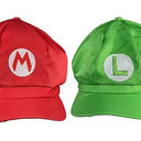 DEGPUM Bros Hats Cap Buttons Cosplay Costume Unisex Hat Cap Set 