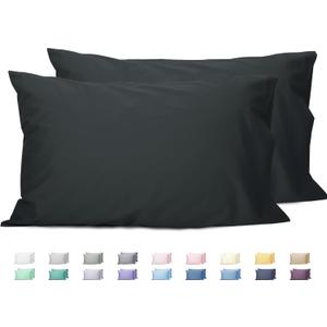 Sunflower King Pillowcases Set of 2, 100% Cotton King Size Pillow Cases 2, 2040 inches Black, Soft and Breathable