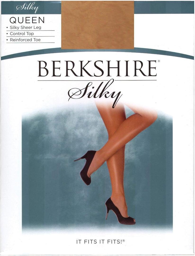 Berkshire Women's Plus-Size Queen Silky Sheer Control Top Pantyhose 4489 (1X-2X, City Beige)