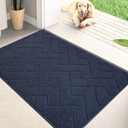 PURRUGS Dirt Trapping Door Mat 20" x 31.5", Non-Slip Machine Washable Entry Rug, Dog Doormat, Indoor Front Door Mat, Super Absorbent Entryway Rug for Muddy Shoes & Paws, Navy Blue
