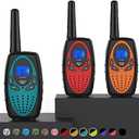 Topsung Walkie Talkies Long Range, M880 FRS Two Way Radio for Adults with Mic LCD Screen/Resistance Wakie-Talkies with Noise Cancelling for Men Women Outdoor Cruise Ship (Blue Red Orange)