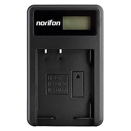 Norifon NP-BD1 LCD USB Charger for Sony Cyber-Shot DSC-P100, DSC-P120, DSC-P150, DSC-P200, DSC-T5, DSC-T50, DSC-T500, DSC-T70, DSC-T700, DSC-T75, DSC-T77, DSC-T9, DSC-TX1 Camera and More