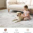 8x10 Rugs for Living Room, Neutral Large Abstract Area Rug, Non-Slip Machine Washable Carpet, Bedroom Dining Room Modern Decor, Soft Low Pile Kids Pet Friendly Cream Beige
