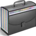 25 Pockets Accordion File Organizer with Handle,Expanding File Folders for Documents, A4/Letter Size Paper,a-z Tabs,Perfect Expandable Accordian Filing Folders with Visible Window