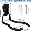 4pcs Weedeater Rack, Tool Hangers for Garage wall Mount Power Garage Hooks String Trimmer Hanger Garden Power Tool Hangers for Hanging Garages Storage Hooks wall Hook Utility Hook