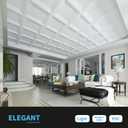 Art3d 12-Pack 2424 Inch PVC Waterproof Drop Ceiling Tiles for Home Décor - 2x2 ft 3D Modern Ceiling Panel for Suspended Grid, White