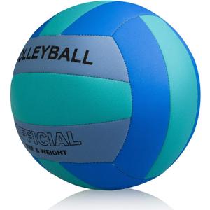 Volleyball Size 5 PU Leather Soft Indoor Outdoor Volleyballs Sports Training Game Play Ball for Beginner, Teenager, Adult, 8.2