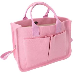 Messenger Bag for Women, Canvas Messenger Bag Women, Multifunctional Convertible Shoulder Bag with Pockets Magnetic Closure for Casual Outings, Commuting to Work (Pink)