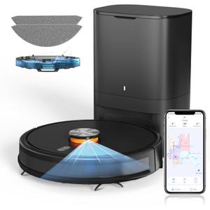 Lydsto Robot Vacuum and Mop Combo with HEPA Self-Emptying Base, 3-in-1 Robotic Vacuum with Lidar Navigation for 40 Days of Cleaning