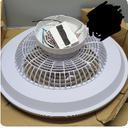 24" Low Profile Ceiling Fan with Lights, Smart LED Bladeless Ceiling Fans with RGB Lights and Remote/APP/Voice Control, Modern Flush Mount Ceiling Fan for Bedroom/Living Room