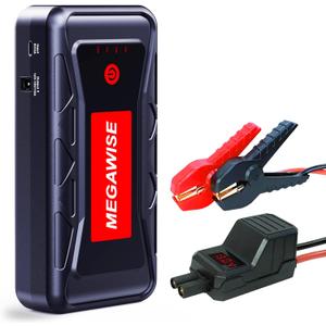 MEGAWISE 2500A Peak 21800mAh Car Battery Jump Starter (up to 8.0L Gas/6.5L Diesel Engines) 12V Portable Power Pack Auto Battery Booster with Dual USB Outputs
