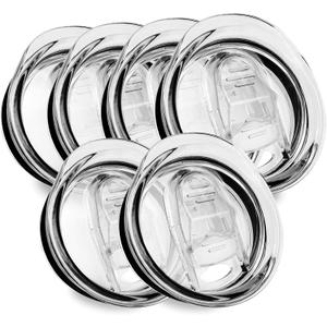 30oz Skinny Tumbler Replacement Lids 6 Pack,Spill Proof Splash Resistant Silicone Sliding Covers,Straw Friendly, BPA Free