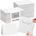 Folded White Cards 100PK 4x6 Blank Greeting Cards with Envelopes, Premium Cardstock for Invitations, Weddings, Birthdays, DIY Crafting, Personalized Messages, All Occasion Stationery Set