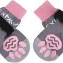 EXPAWLORER 4Pcs Anti-Slip Dog Socks - Double Side Non-Slip Paw Protector for Hardwood Floors,Prevent Licking,Dog Booties,Dog Shoes for Hot/Cold Pavement (Large)