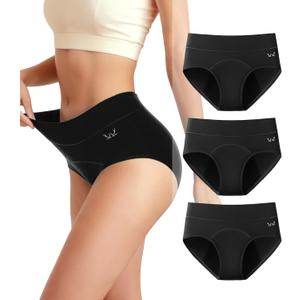 Saliryj Women's Period Underwear Heavy Flow, High Absorbency Cotton Panties LeakProof Postpartum Menstrual Briefs Women Teens (X-Large)