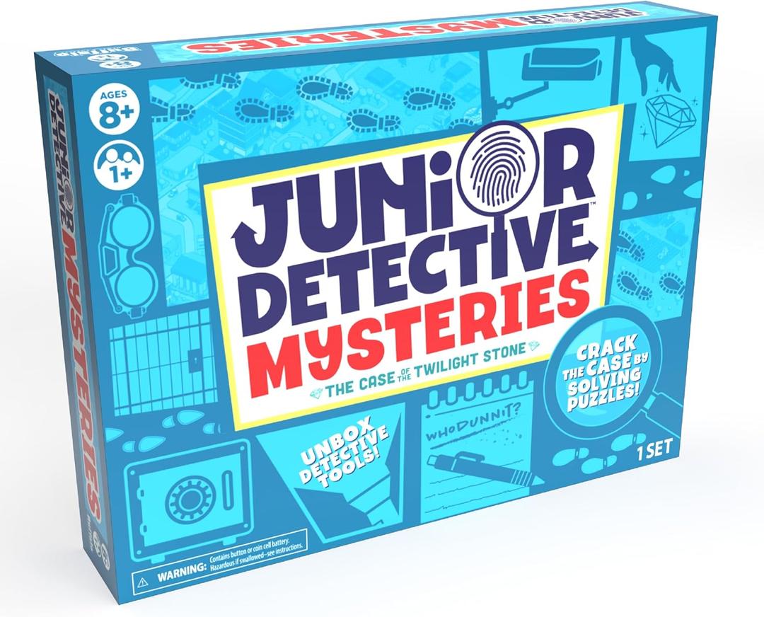 Junior Detective Mysteries Board Game for Kids Ages 8 and Up, Classic Family Mystery Game for 1 Plus Players