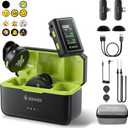 Donner VPM-20 Wireless Lavalier Microphone for USB-C/Lightning iPhone iPad Android Camera, with Charging Box, Dual-Channels Mics, Plug-Play, 1000ft Range, 48KHz 24Bit, Noise Cancellation, 40h Use Max