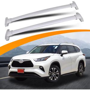 Silver Cross Bars Roof Racks Fit for 2020-2026 Toyota Highlander XLE XSE Limited Platinum (Models with Side Rails)