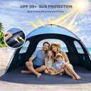 NXONE Beach Tent Sun Shelter with UPF 50+ UV Protection, Lightweight Easy Setup Portable Beach Canopy for Family, Large Space for Beach, Camping & Outdoor, 3/4/6 Person