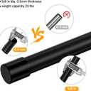 Curtain Rods for Windows 28 to 48 inch, Black Curtain Rod 2 Pack, 5/8" Diameter Metal Curtain Rod Set of 2 with Brackets, Splicing Adjustable Curtain Rod for Bedroom, Living Room, Kitchen, Black
