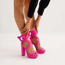 DREAM PAIRS High Heels Chunky Block Platform Heels for Women Strappy Gladiator Sexy Open Toe Heels Dressy Pumps Sandals Size 7