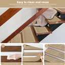 Stair-Treads Non Slip, Stair Runner for Wooden Steps, Residue Free Stair Treads Stair Carpet Mat for Kids and Dogs Indoor 8"x30" (Beige, 7PCS)