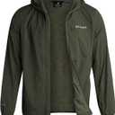 Spyder Mens Rain Jacket - Wind & Water Resistant Hooded Lightweight Rain Coats for Travel and Golf, Medium, Olive 