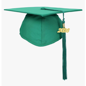 Unisex Adult Matte Graduation Cap with Tassel Year Charm 2025 Pack of 2
