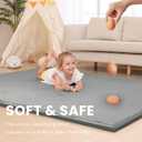 Huloo Sleep 2" Thick Extra Safety Baby Play Mat for Floor,Ultra Soft Elasti-Foam 50x50 Playpen Mat for Toddlers Infant Kids,Non-Slip Backing Safe for Crawling&Tummy Time,Tatami Style (Dark Grey)