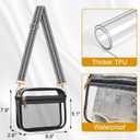 Clear Bag for Stadium Events, Clear Crossbody Bag Stadium Approved Fanny Pack Concert Purses for Women Men (Black-4)